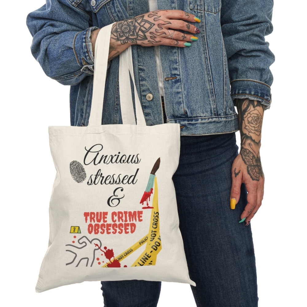 True crime junkie tote 🩸